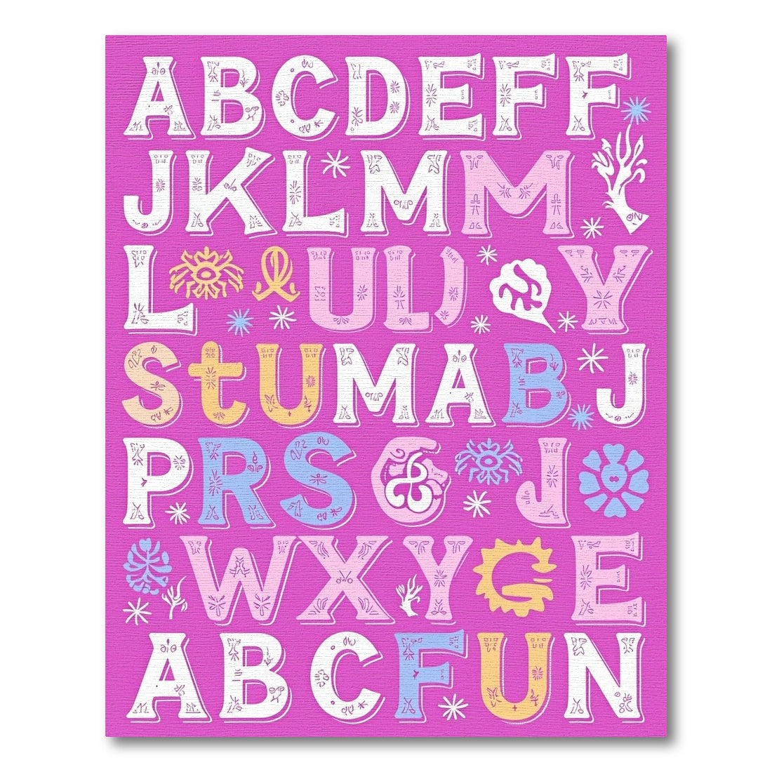 Pink Alphabet Blast Rug