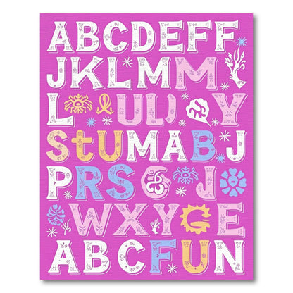 Pink Alphabet Blast Rug