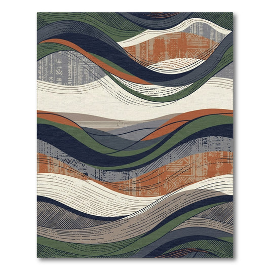 Flowing Waves Abstract Area Rug