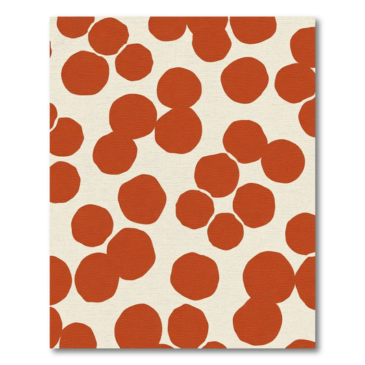 Burnt Orange Dots Abstract Composition Rug