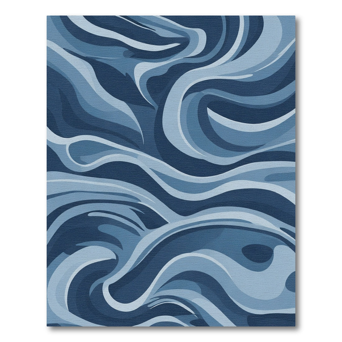 Deep Blue Abstract Flowing Lines Rug