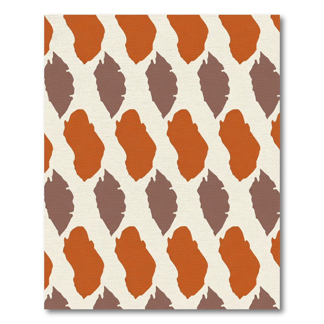 Terracotta Walnut Abstract Leaf Pattern Rug