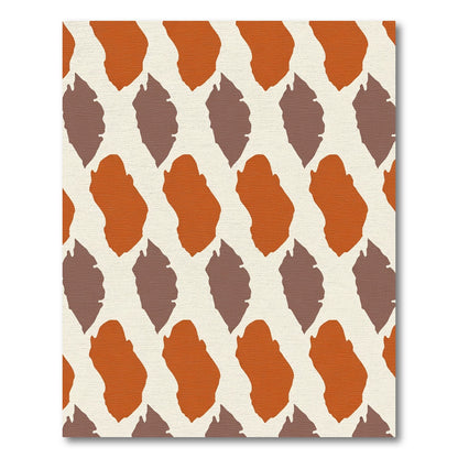 Terracotta Walnut Abstract Leaf Pattern Rug