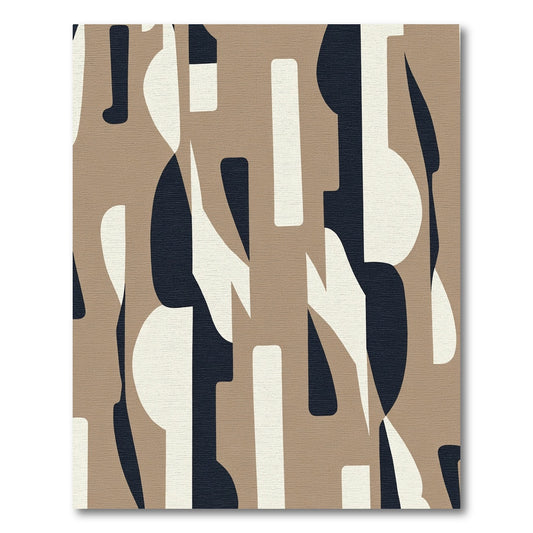 Neutral Abstract Shapes Overlap Rug