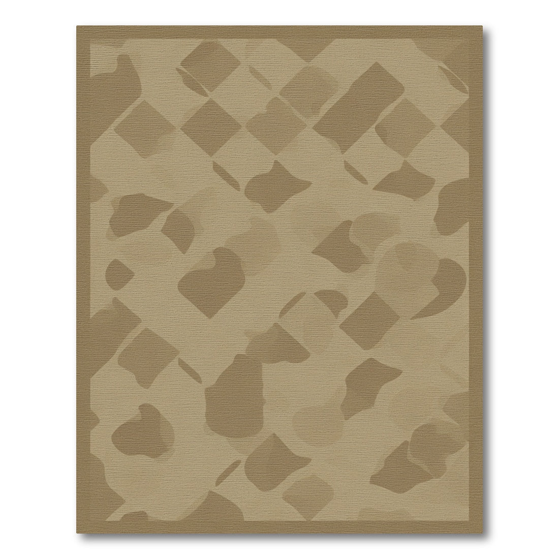 Beige Watered Diamond Shapes Rug