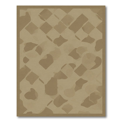Beige Watered Diamond Shapes Rug