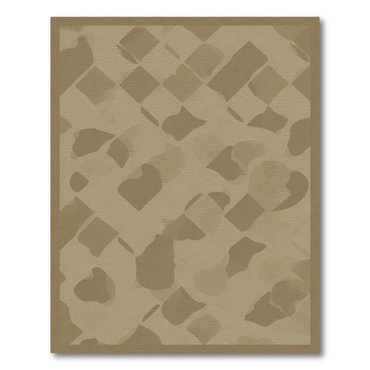 Beige Watered Diamond Shapes Rug