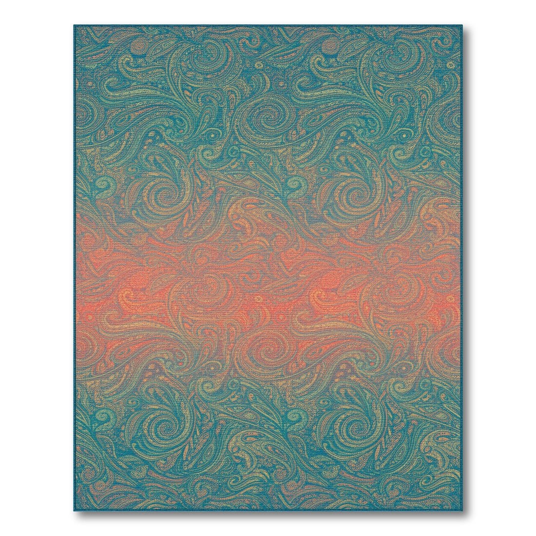 Boho Chic Paisley Swirl Area Rug