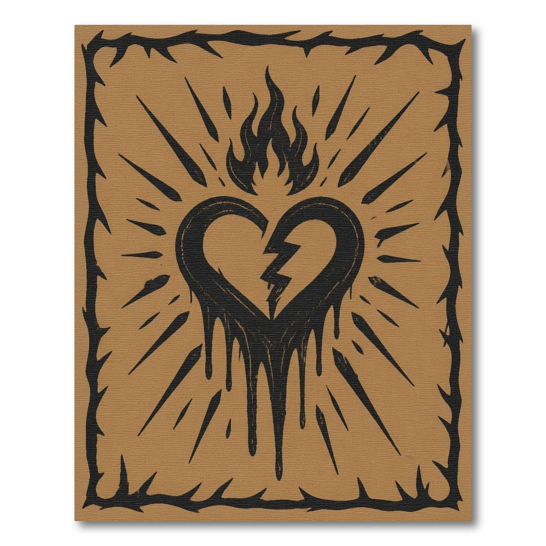 Distressed Broken Heart Area Rug