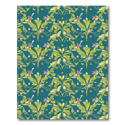 Teal Floral Botanical Garden Rug