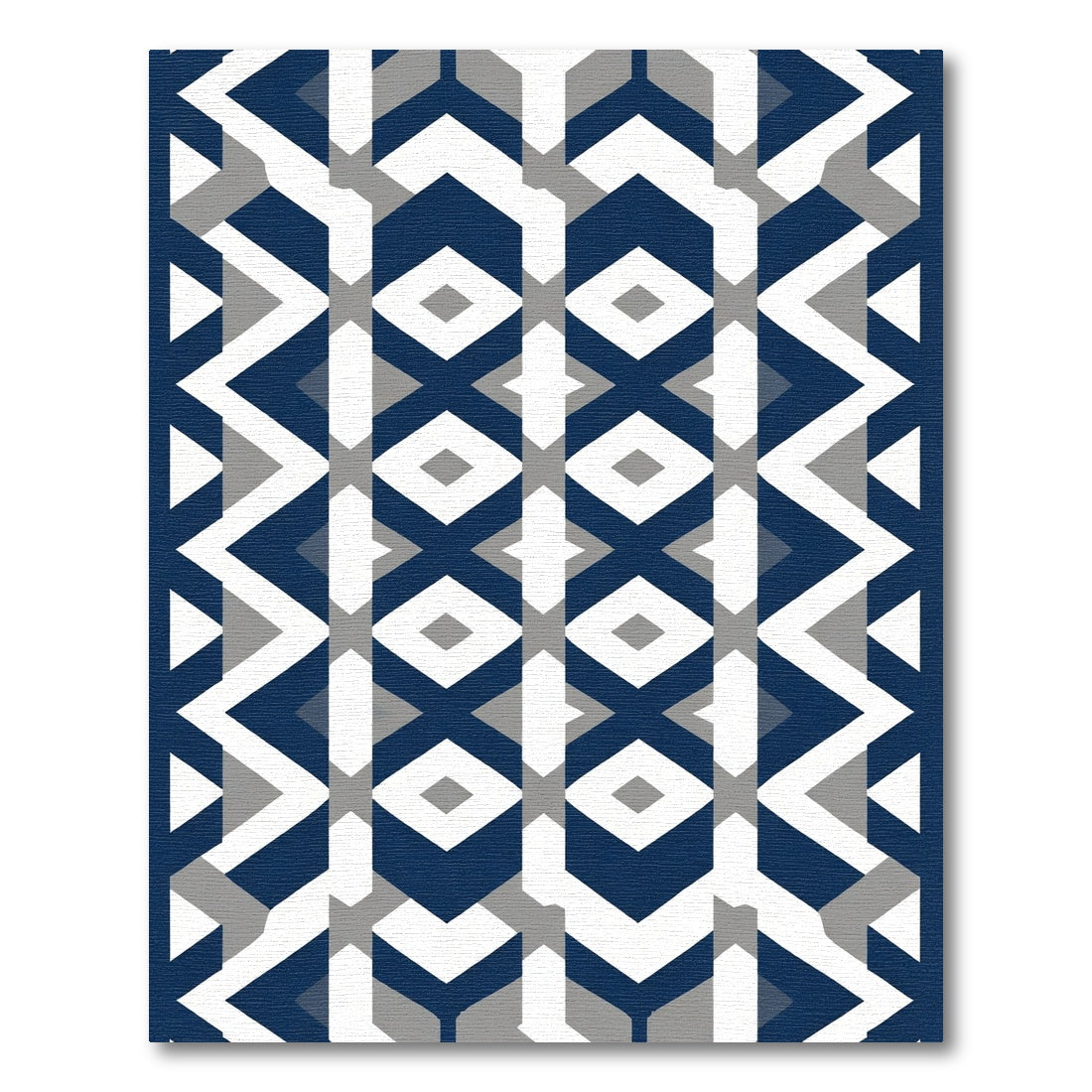 Geometric Diamond And Chevron Rug