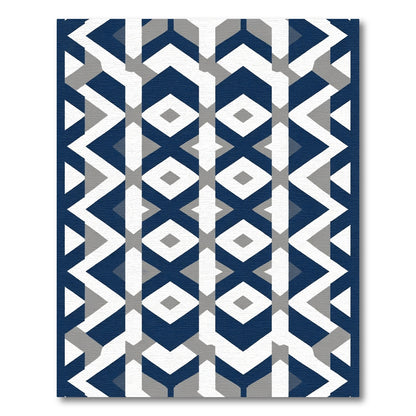 Geometric Diamond And Chevron Rug