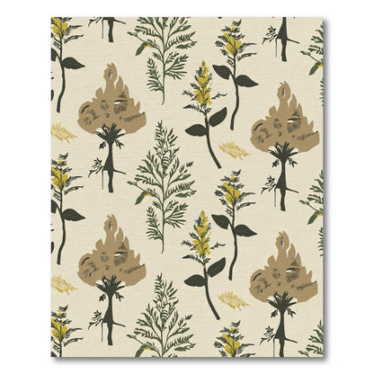 Earthy Sage Green Botanical Bloom Rug