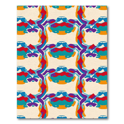 Vivid Abstract Organic Composition Rug