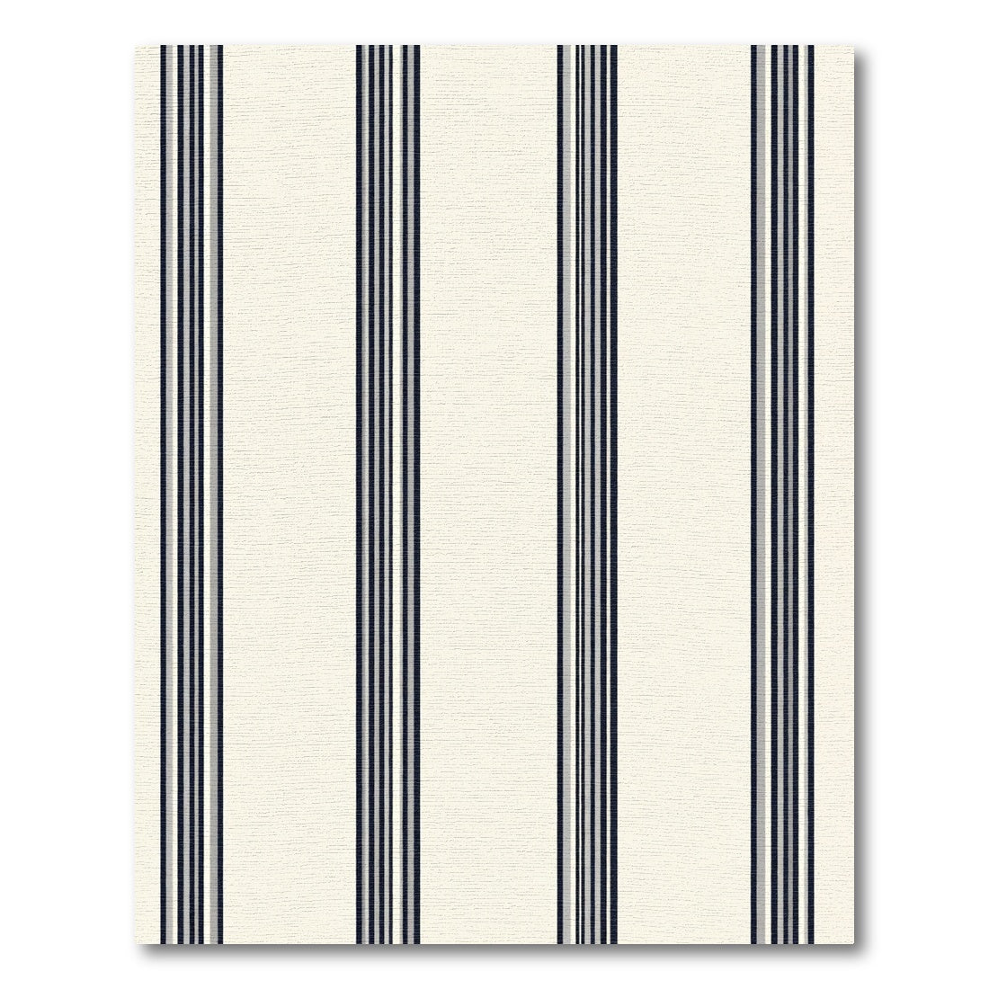 Cream Black Narrow Vertical Stripe Rug