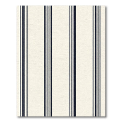 Cream Black Narrow Vertical Stripe Rug