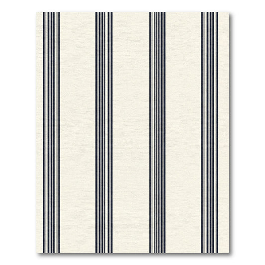 Cream Black Narrow Vertical Stripe Rug