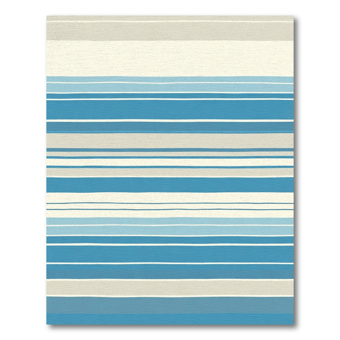 Coastal Blue Striped Horizontal Rug