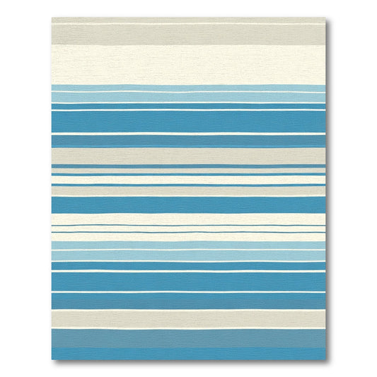 Coastal Blue Striped Horizontal Rug