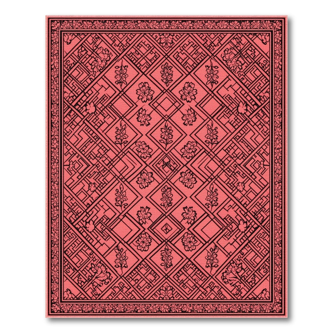 Red Floral Vintage No. 67 Area Rug