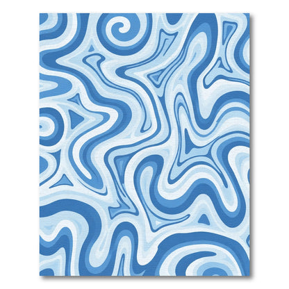 Waves Blue Swirl Abstract Rug