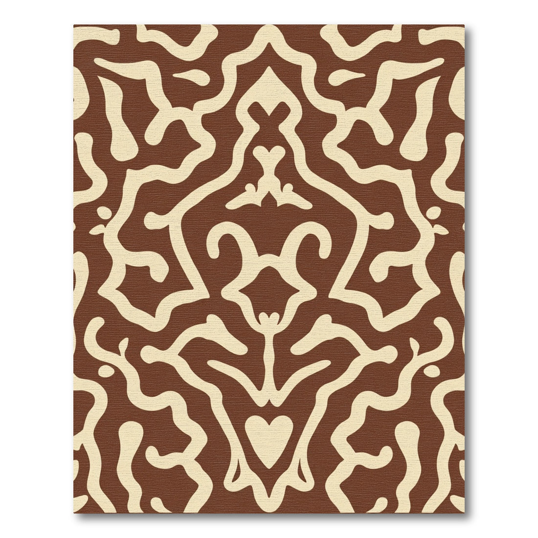 Brown Cream Organic Curving Amorphous Rug