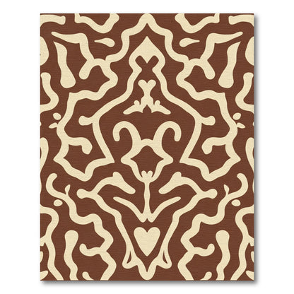 Brown Cream Organic Curving Amorphous Rug