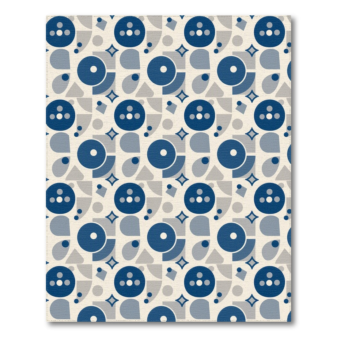 Geometric Modern Blue Geometric Circle Area Rug