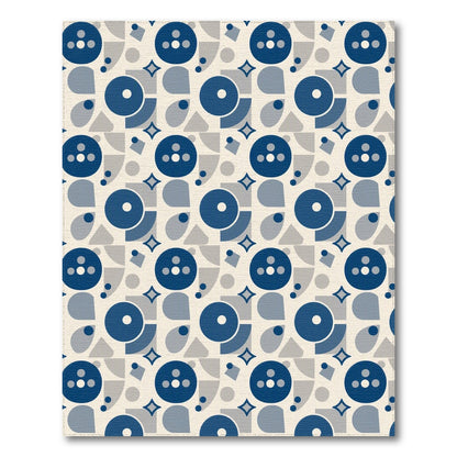 Geometric Modern Blue Geometric Circle Area Rug