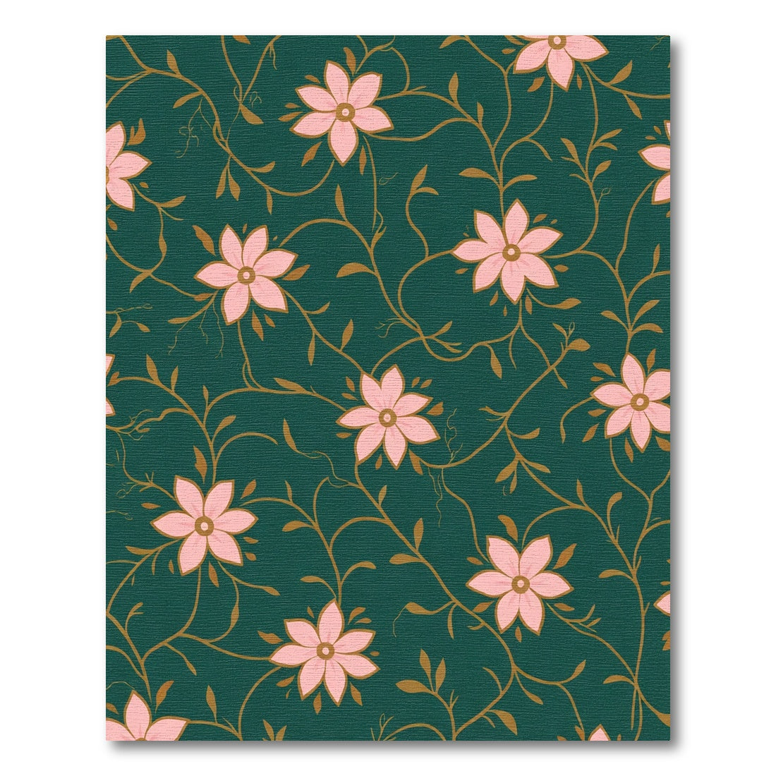 Pink Blossom Vine Emerald Cover Rug
