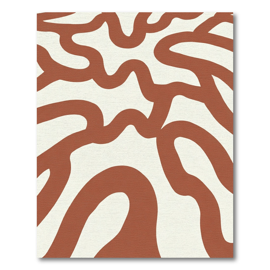 Abstract Terra-cotta Organic Flow Rug