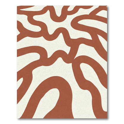 Abstract Terra-cotta Organic Flow Rug