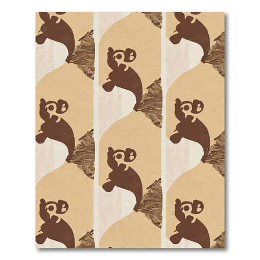 Brown And Beige Abstract Animal Repeat Rug