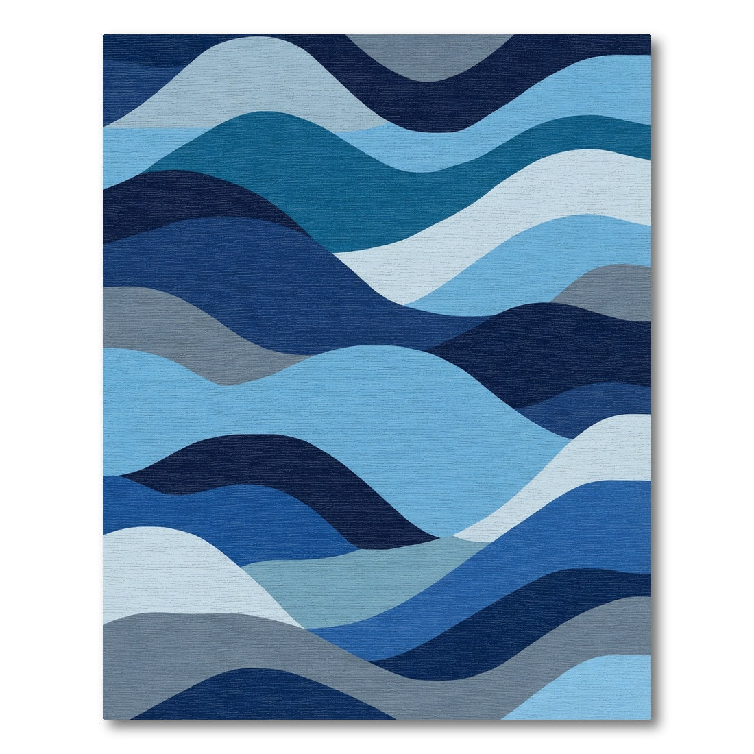 Ocean Blue Wavy Gradient Contemporary Rug