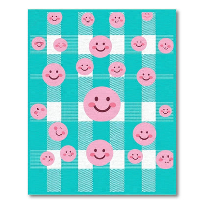 Pink Smiley Face Kids Area Rug