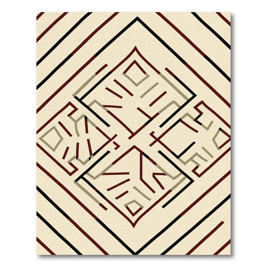 Abstract Diamond Lines Cream Rug