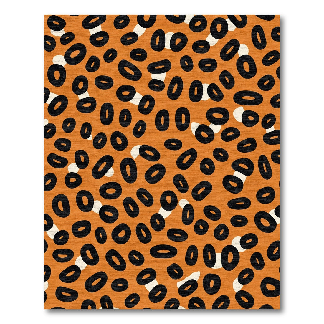 Orange Black Animalistic Spot Arrangement Rug