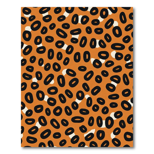 Orange Black Animalistic Spot Arrangement Rug