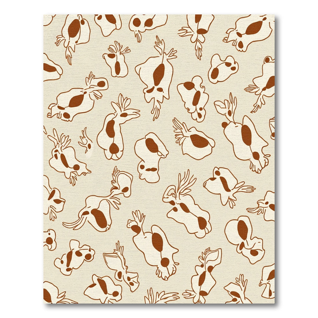 Brown Creature Spots Cream Background Rug