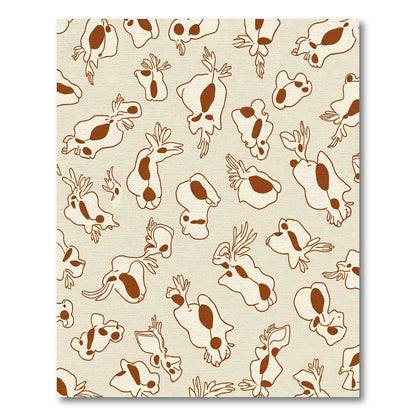Brown Creature Spots Cream Background Rug
