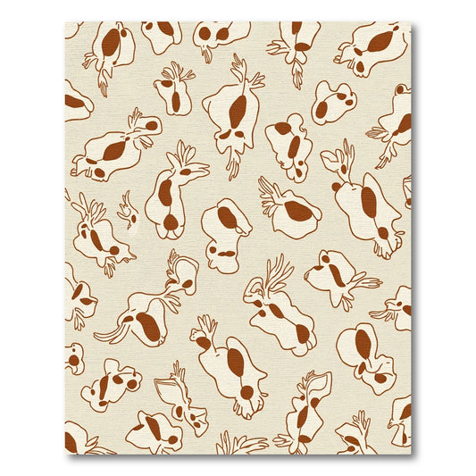 Brown Creature Spots Cream Background Rug