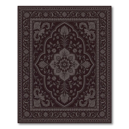 Red Deep Red Persian Floral Medallion Area Rug