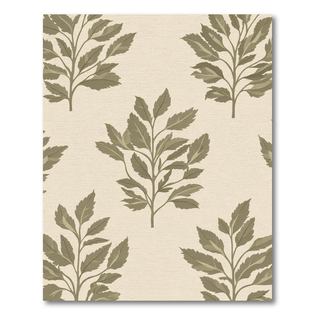 Earthy Green Branch Repeat Rug