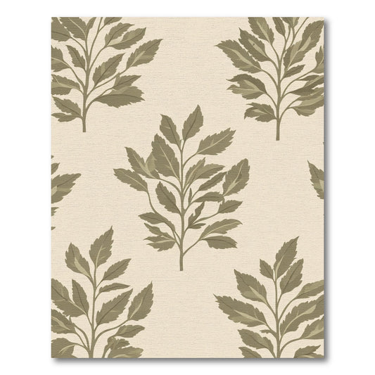 Earthy Green Branch Repeat Rug