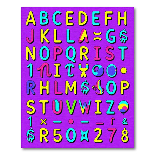 Retro Alphabet Bold Colorful Letters Rug
