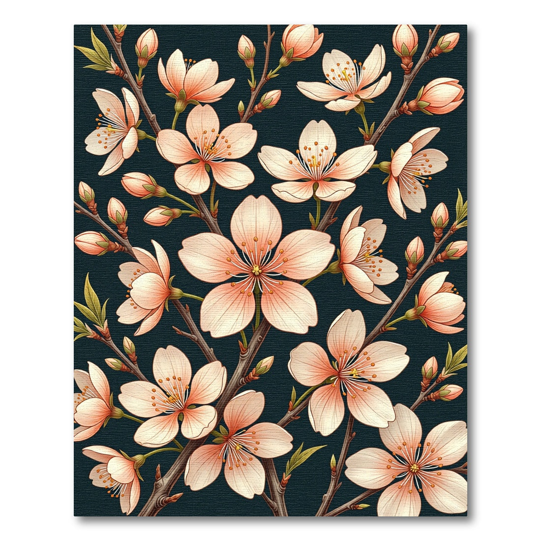 Blossoming Peach Petal Branches Rug