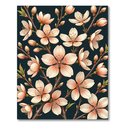 Blossoming Peach Petal Branches Rug