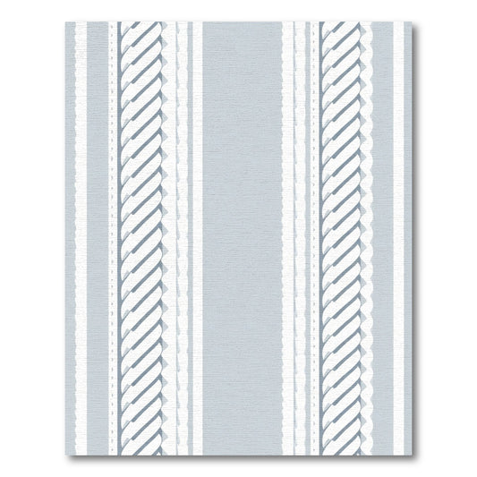 Soft Blue Rope Stripe Rug