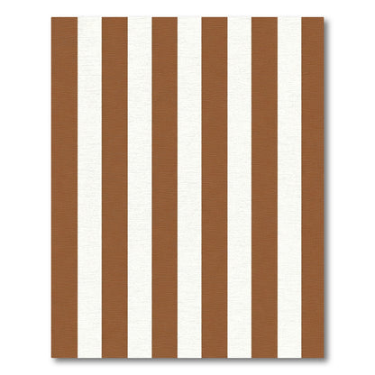 Classic Brown White Vertical Stripes Rug