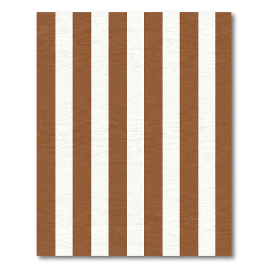 Classic Brown White Vertical Stripes Rug